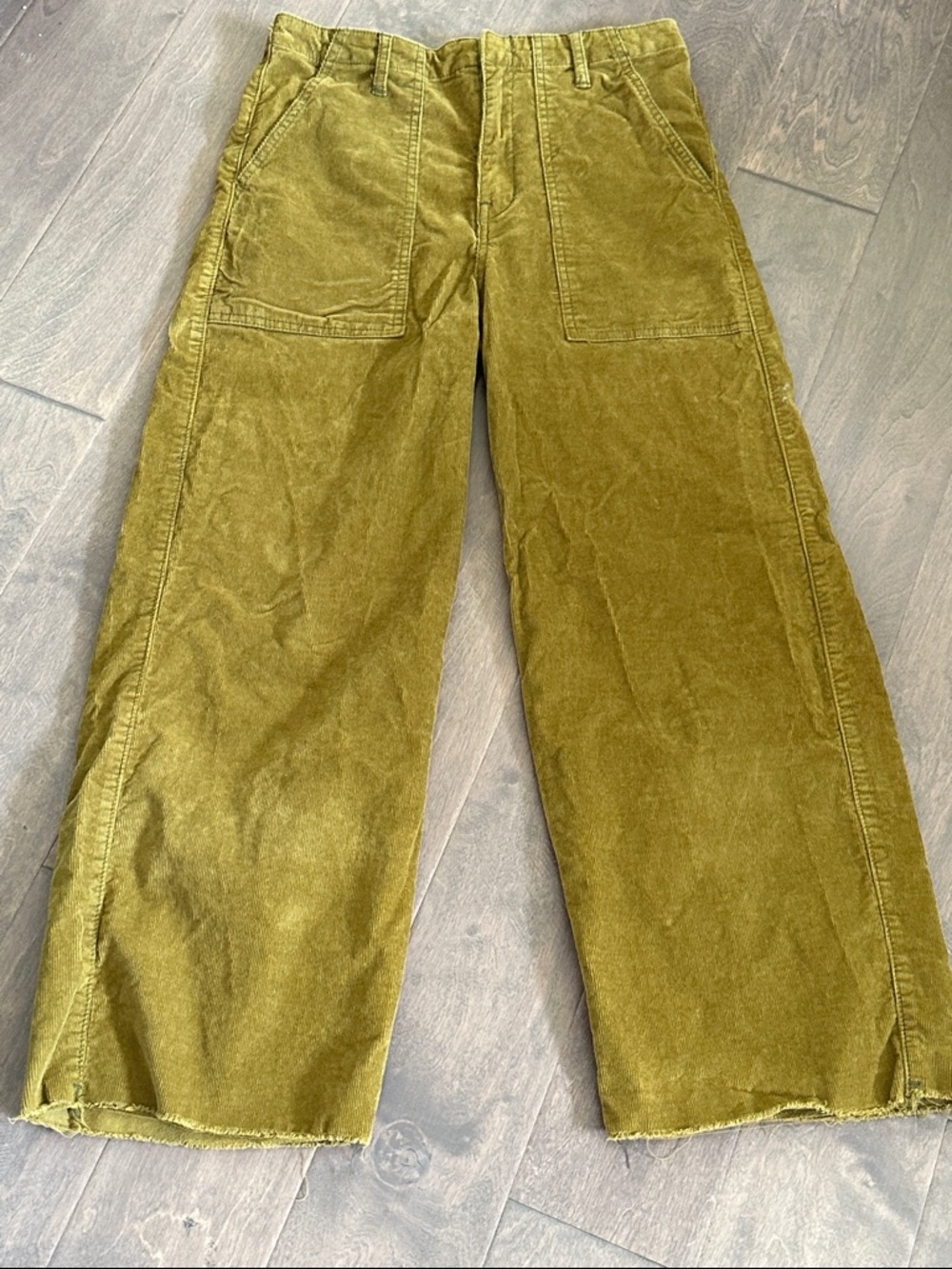 BDG Olive Green Corduroy Straight-Leg Pants